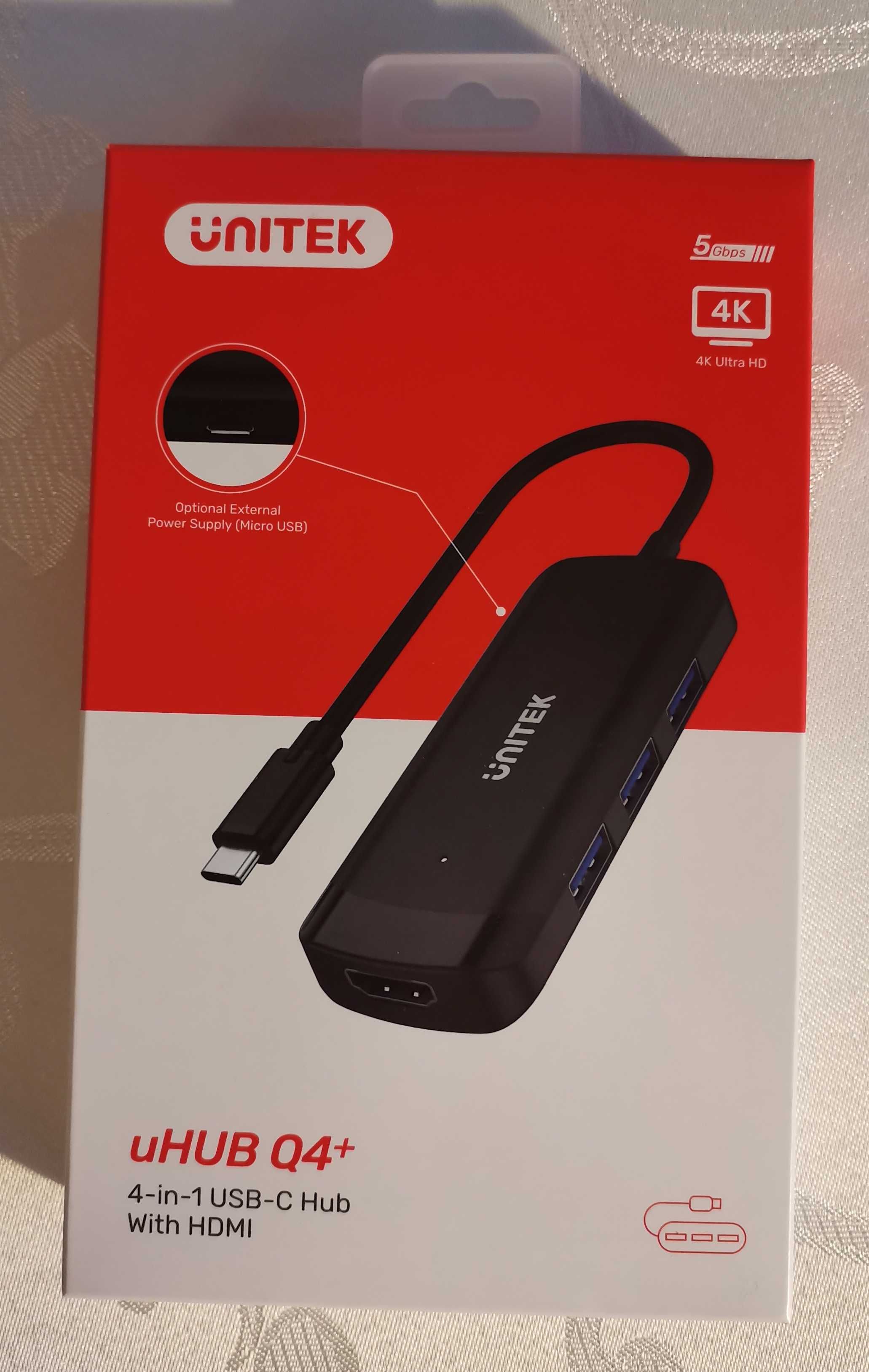 Za pół ceny! | Unitek H1110B | Hub USB-C 3x USB-A 3.1, HDMI 4K 30Hz |