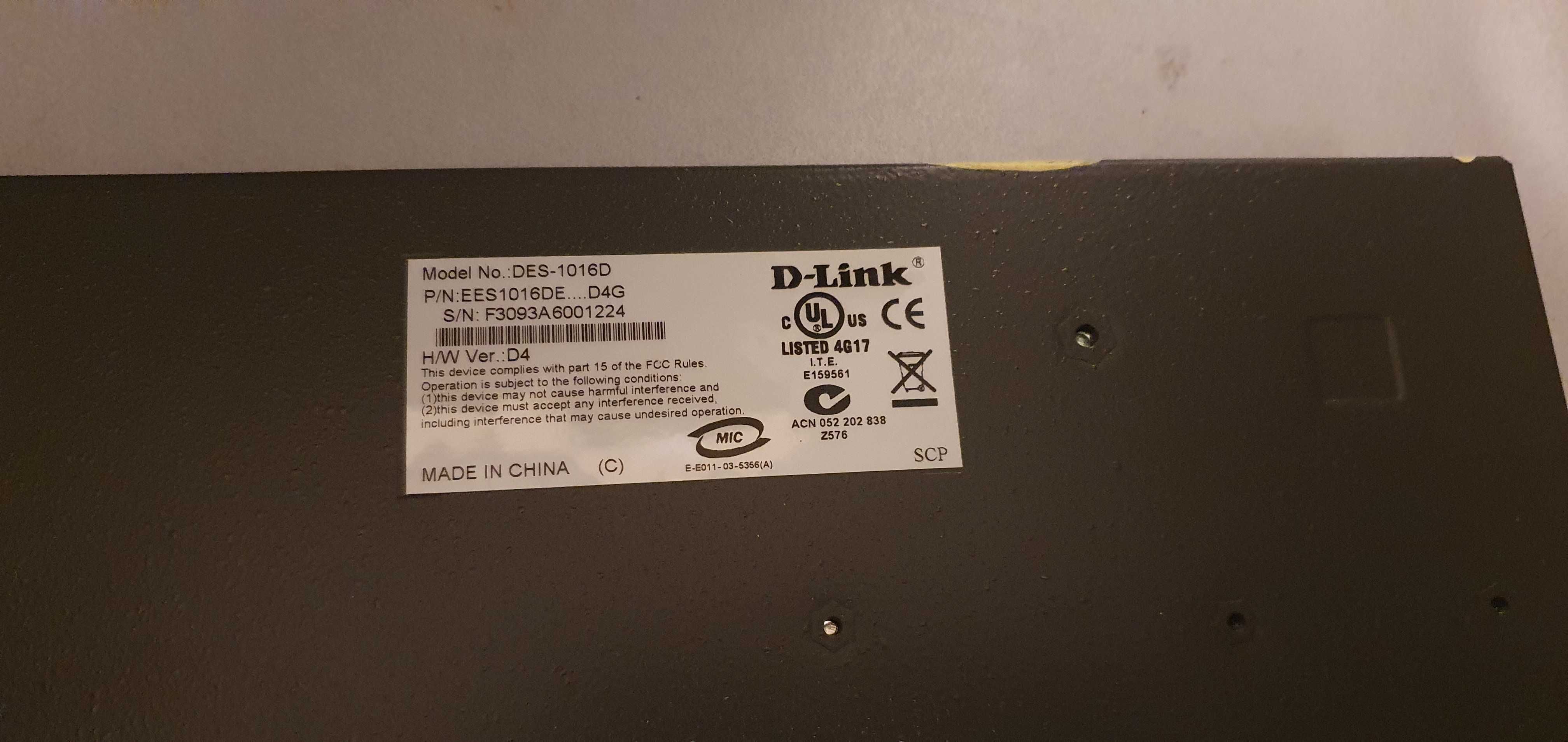 Switch D-LINK DES-1016D 16 portowy