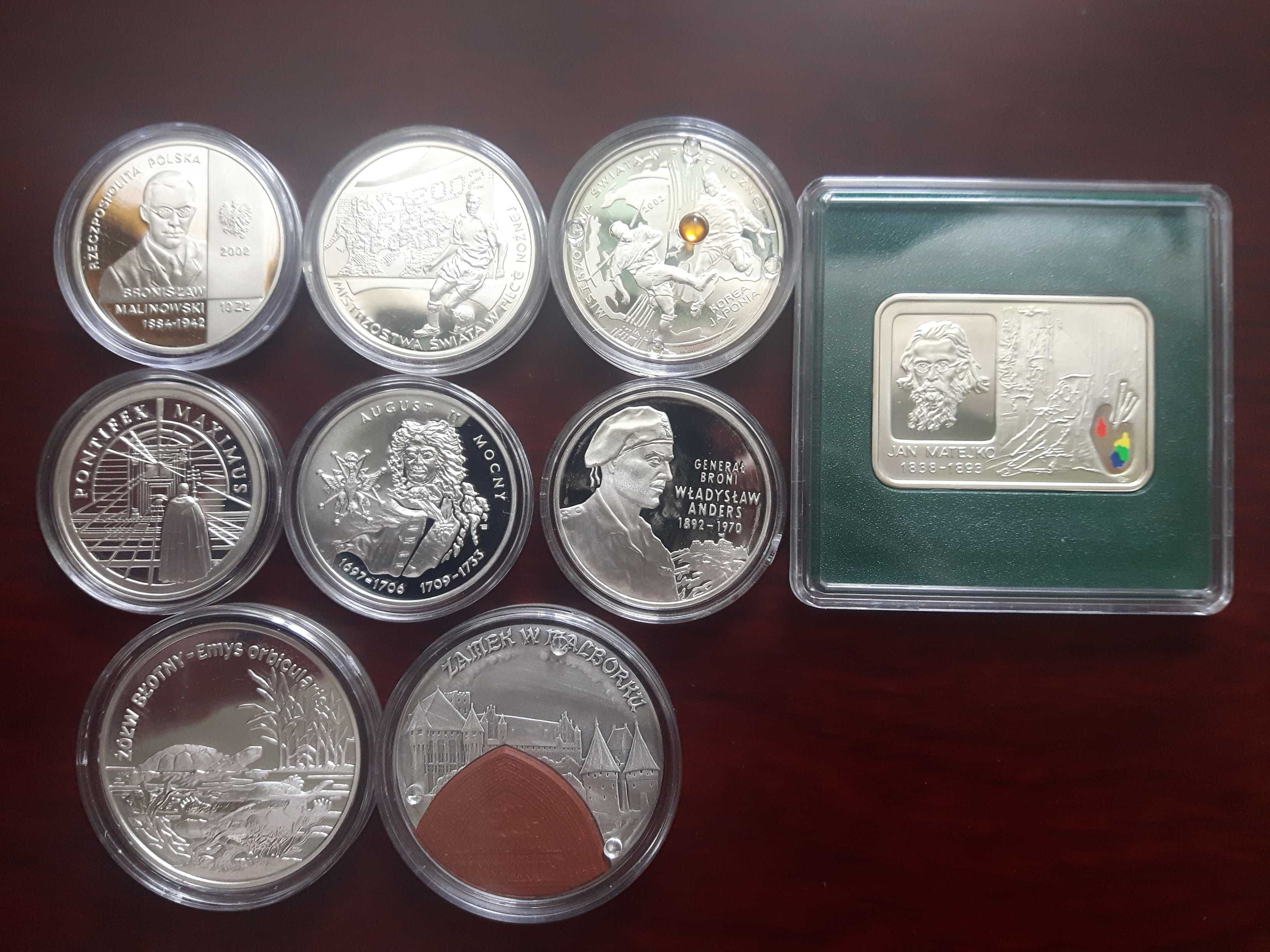 Monety srebrne kolekcjonerskie 10 i 20zł / kompletny rocznik 2002 NBP