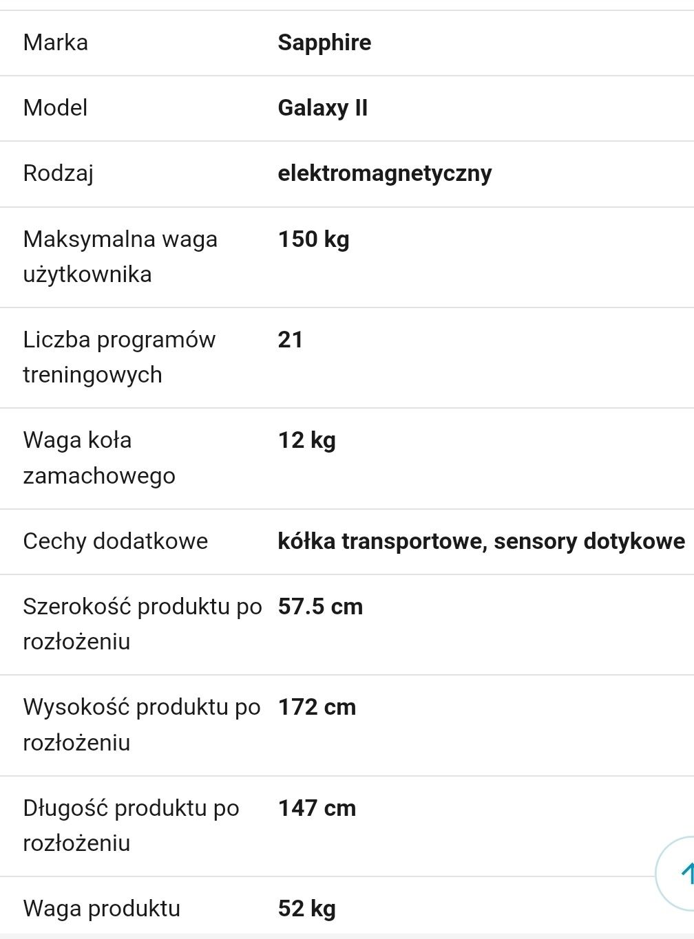 Trenażer eliptyczny elektromagnetyczny Sapphire Galaxy II ORBITREK