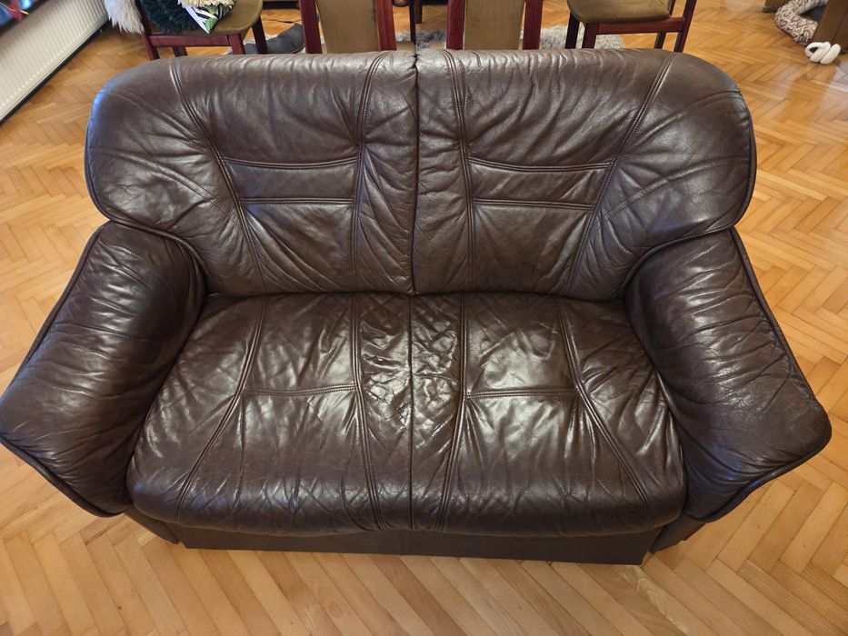 Komplet wypoczynkowy skórzany