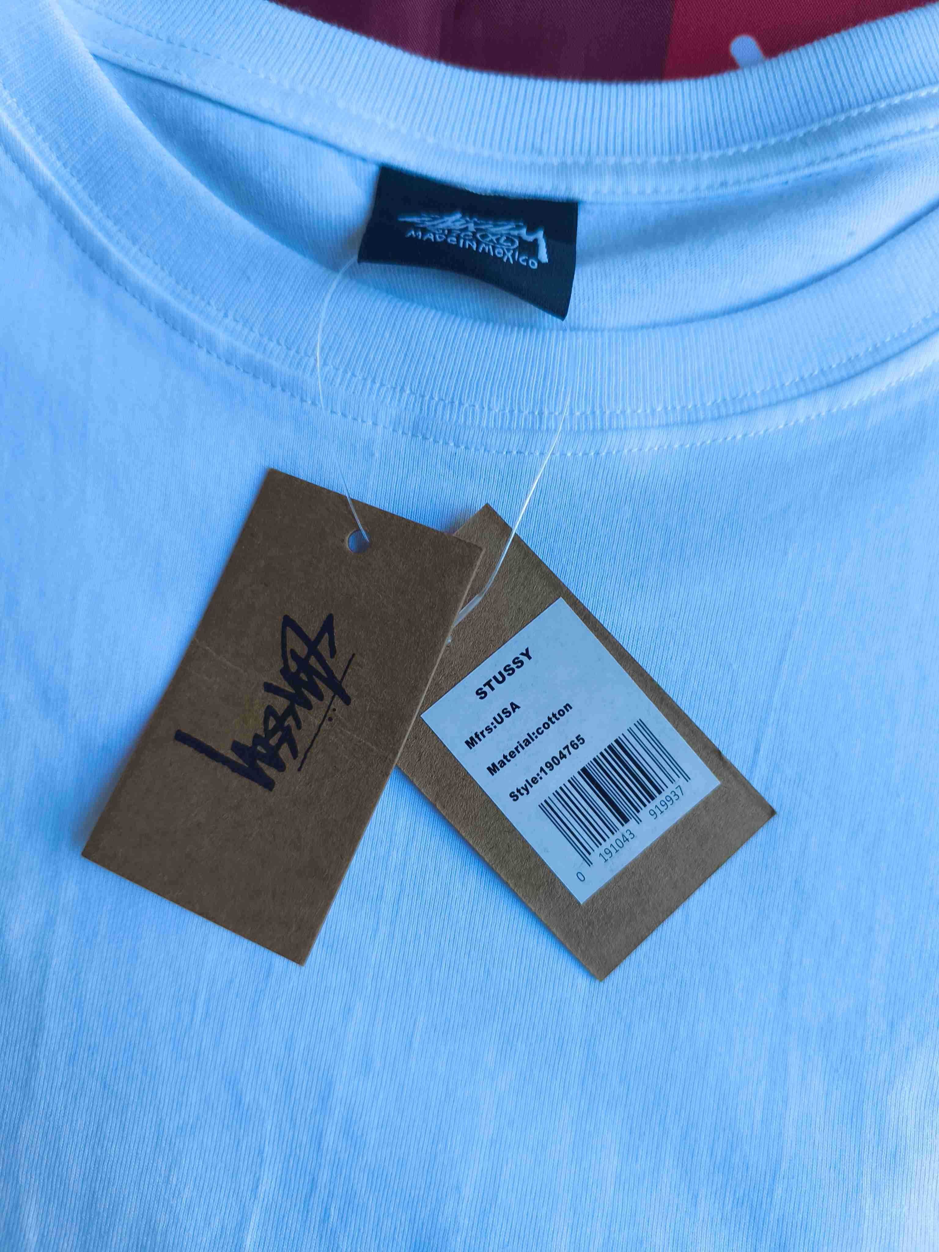 Stussy,Męska biała koszulka z nadrukiem letnim, rozmiar XL