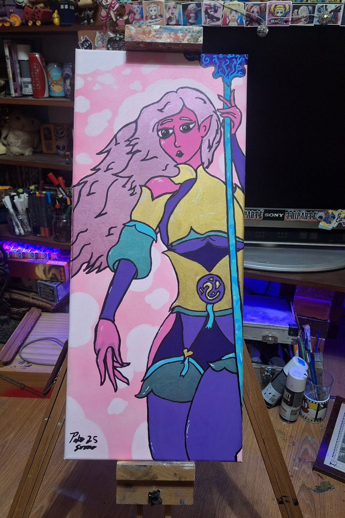 Quadro autoral em tela (único) 30x70cm