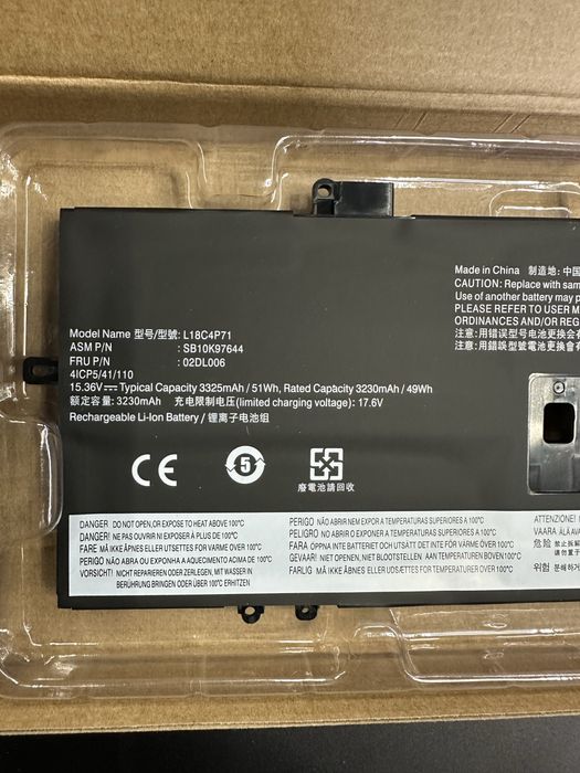 Аккумулятор для ноутбука Lenovo ThinkPad X1 Carbon X1 Yoga L18C4P71