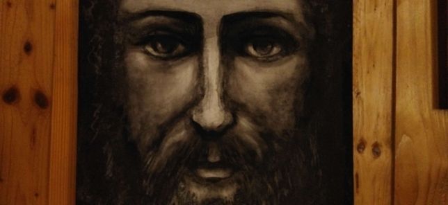 Obraz Jezusa na płótnie, tempera