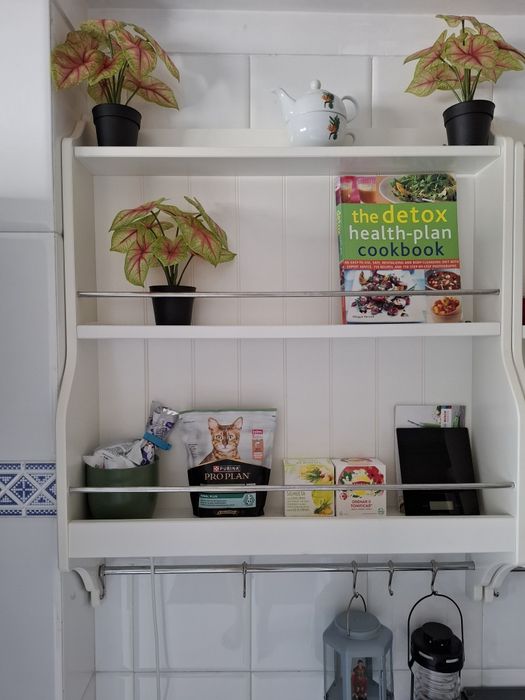 Estante cozinha branco bege 80x100 praticamente nova