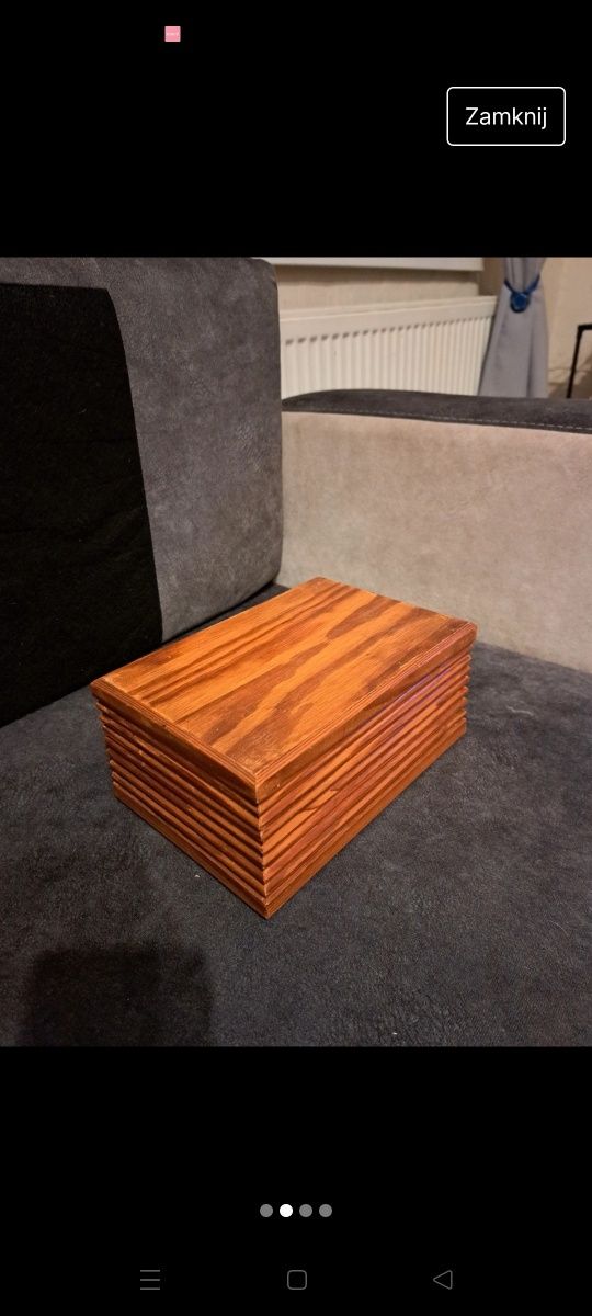 Drewniany kuferek/szkatułka