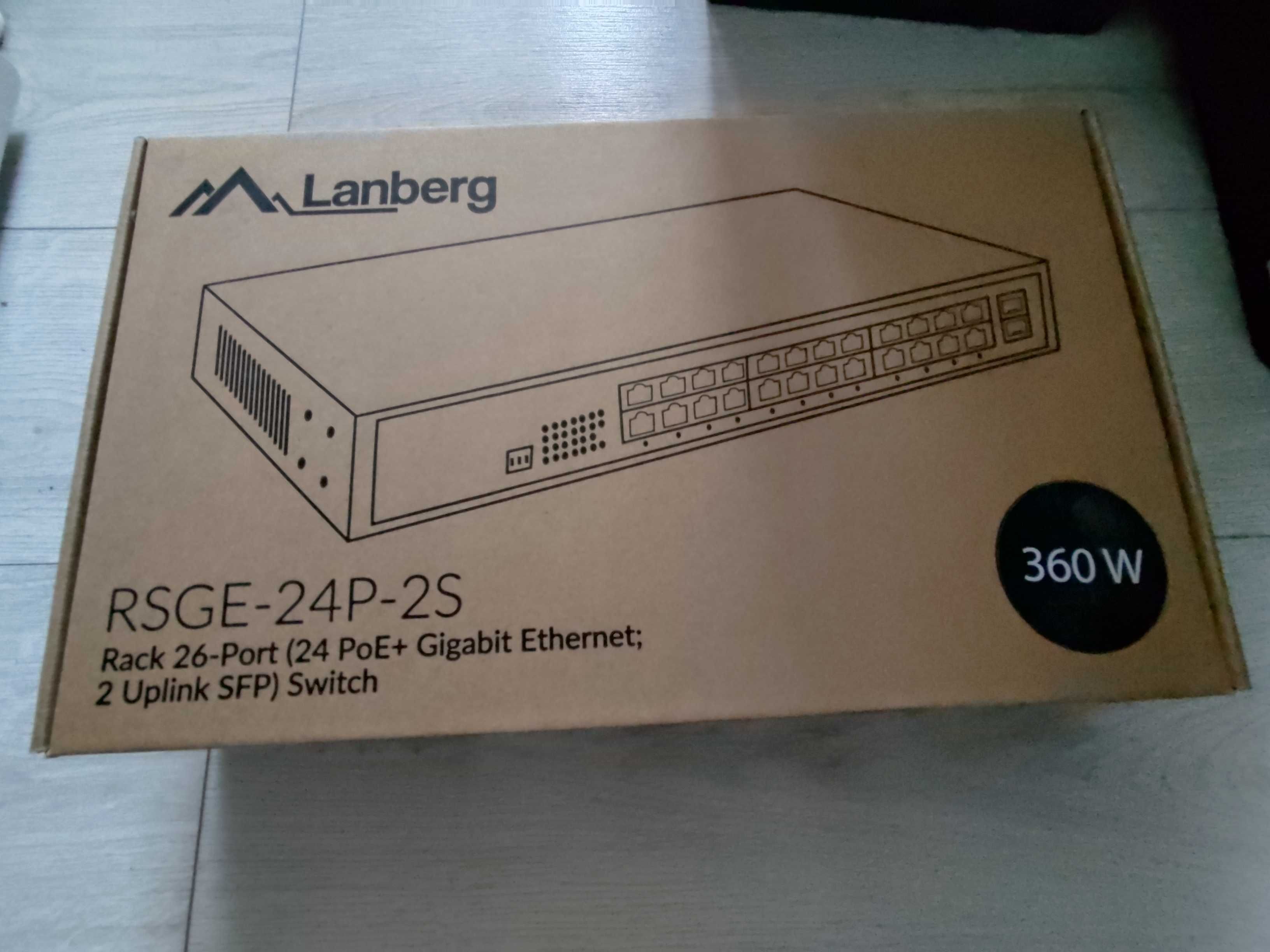 SWITCH 24x 1GB POE 2x SFP RACK 10 19' 360W Lanberg