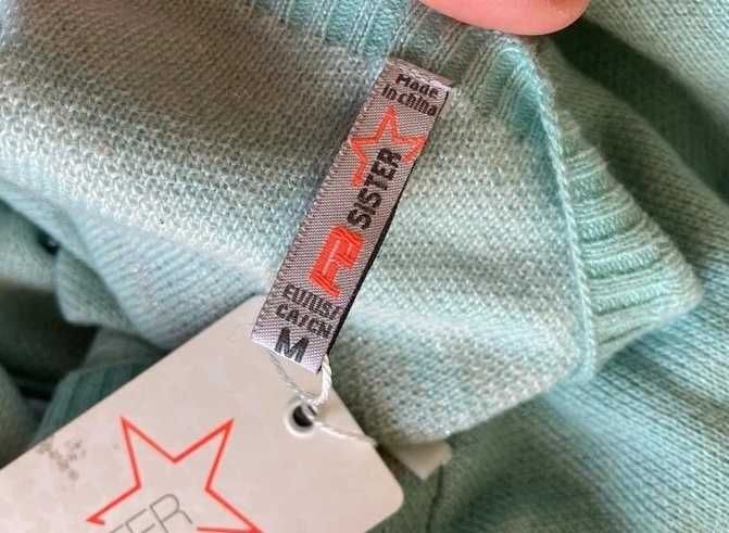 Nowy fisbone sweter frędzle narzutka angora wzory aztec m l 38 40