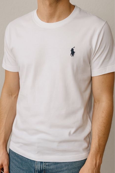 T-shirt Ralph Lauren nowy biały L - logo naszywane, bawełna 100%