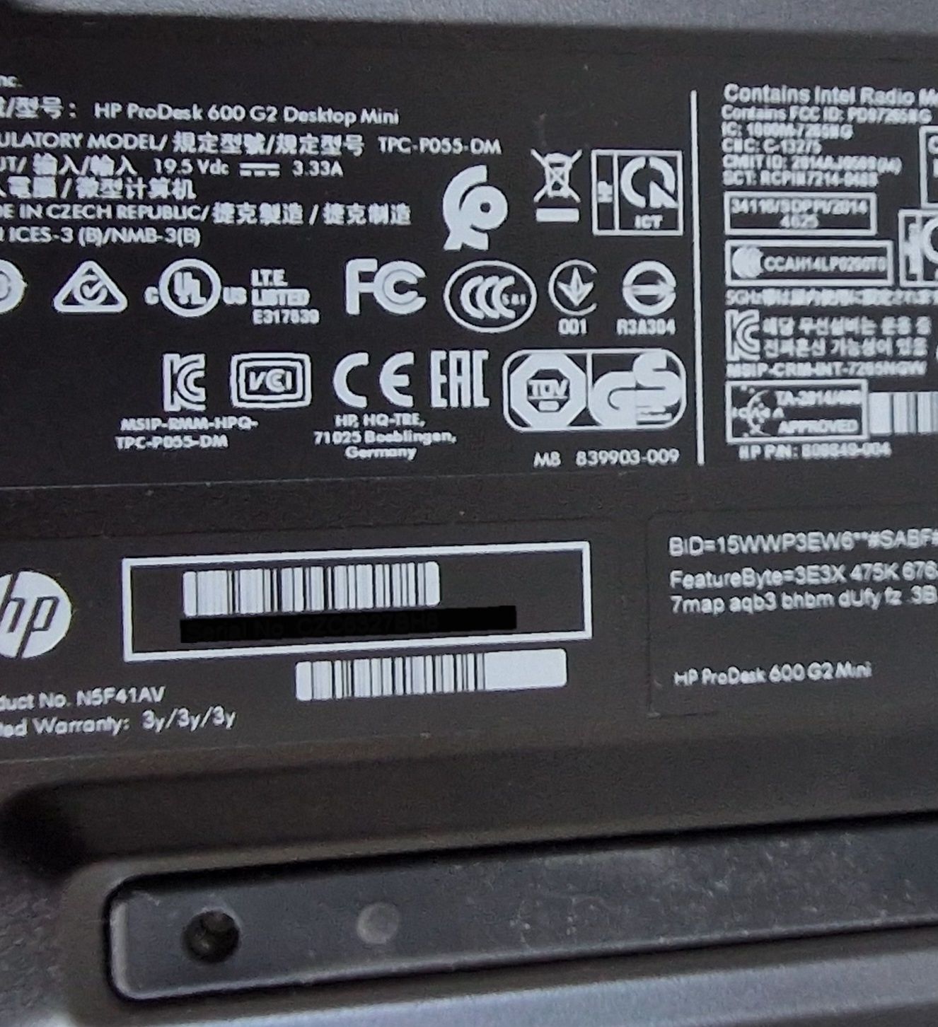 Hp prodesk 600 g2 mini pc