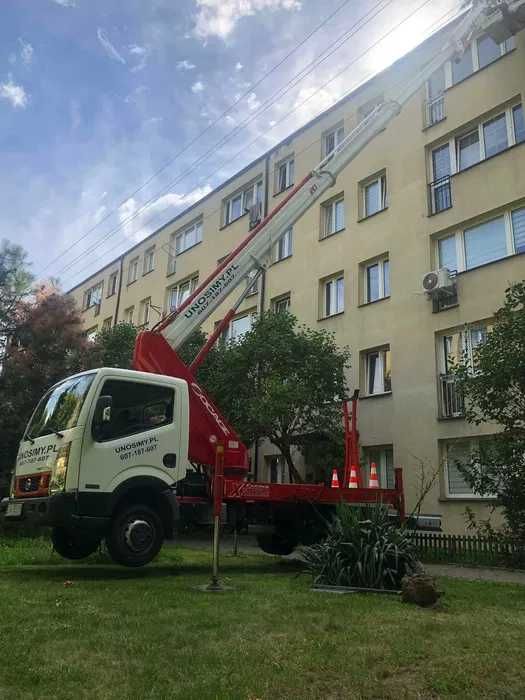 podnośnik koszowy, zwyżka ,kosz, prace na wysokościach