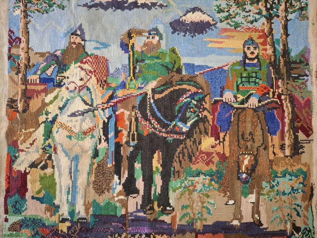 Картина-вышивка В. Васнецова "Три богатыря "