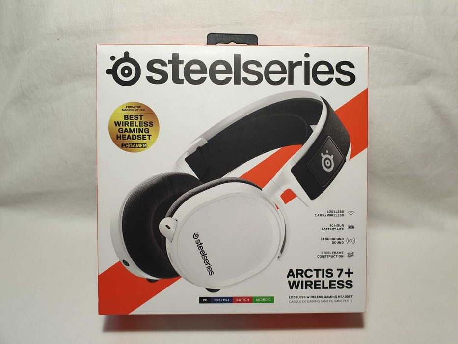 Słuchawki bezprzewodowe SteelSeries Arctis 7+WHITE - NOWE.