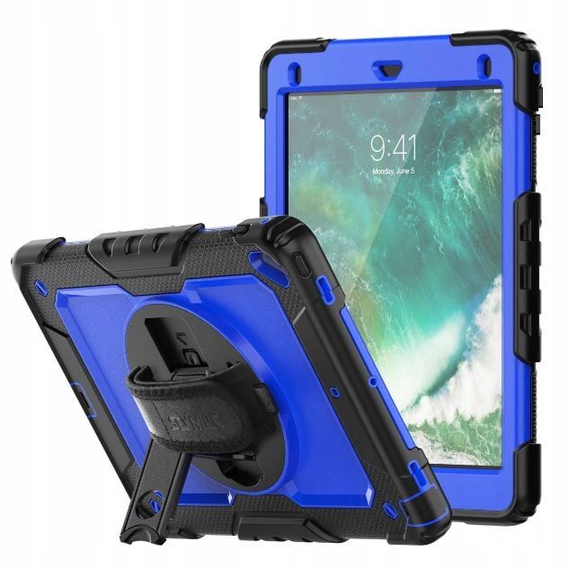 Etui do iPad Air 3/Pro 10.5” z Podstawką i Paskiem na Ramię Niebieskie
