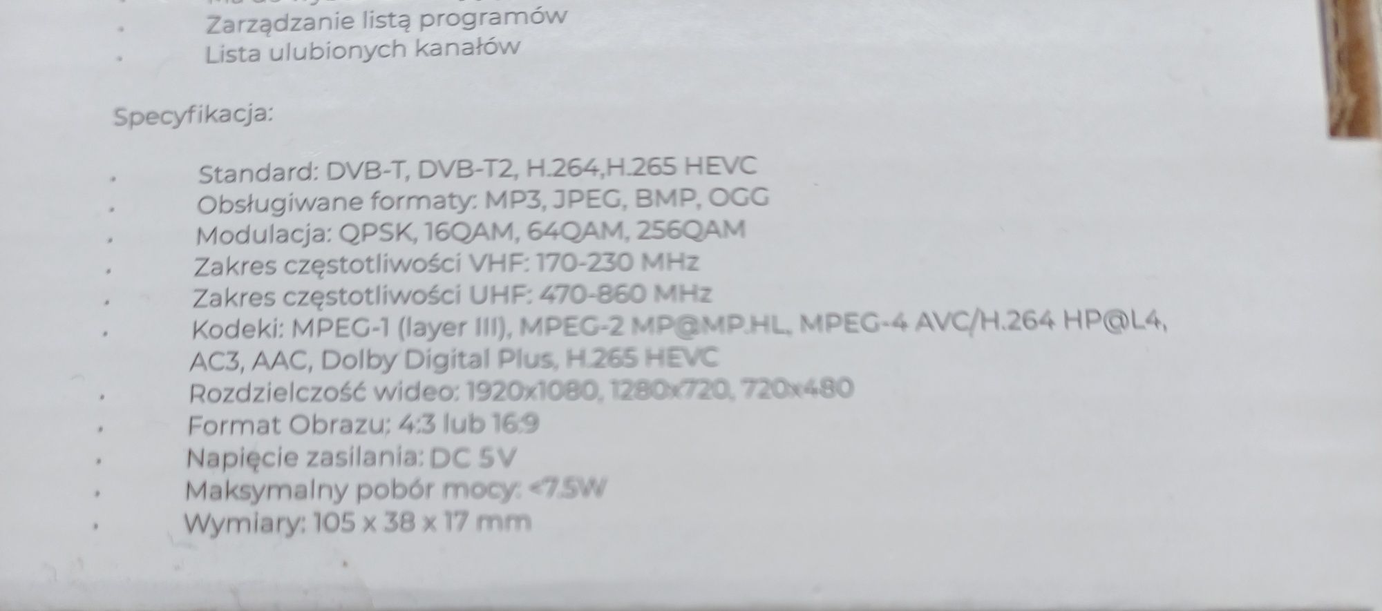 Dekoder tuner DVB-T2 Blow 6000FHD mini + dodatkowy Pilot dla seniora