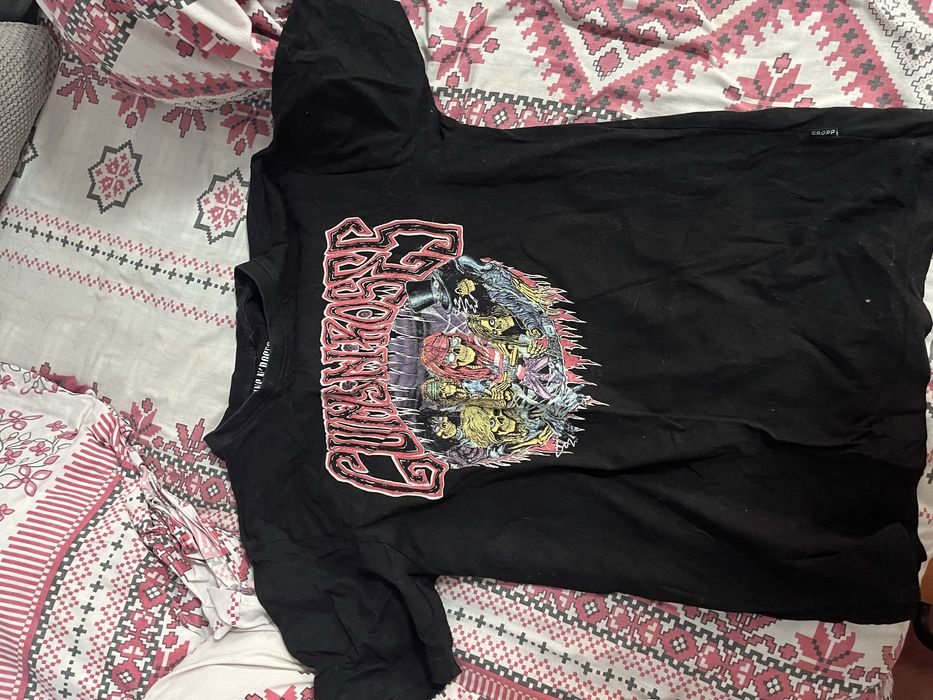 футболка черная с принтом из CROPP, L рaзмеp