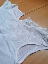 Biała bluzka krótki rękaw bawełniana rozmiar 134 firmy Cool Club