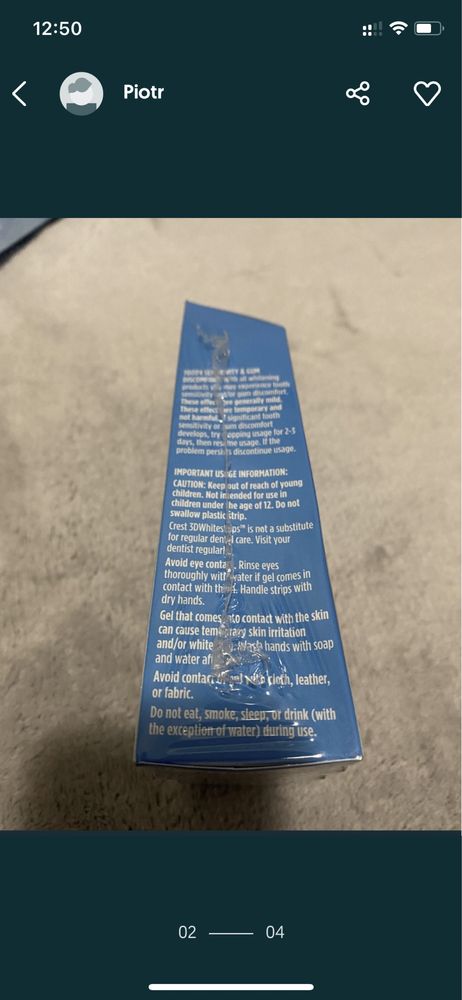 Paski wybielające crest x10 USA