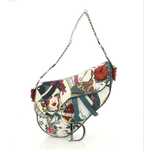 Винтажная сумка Christian Dior Vintage Saddle Bag Printed
