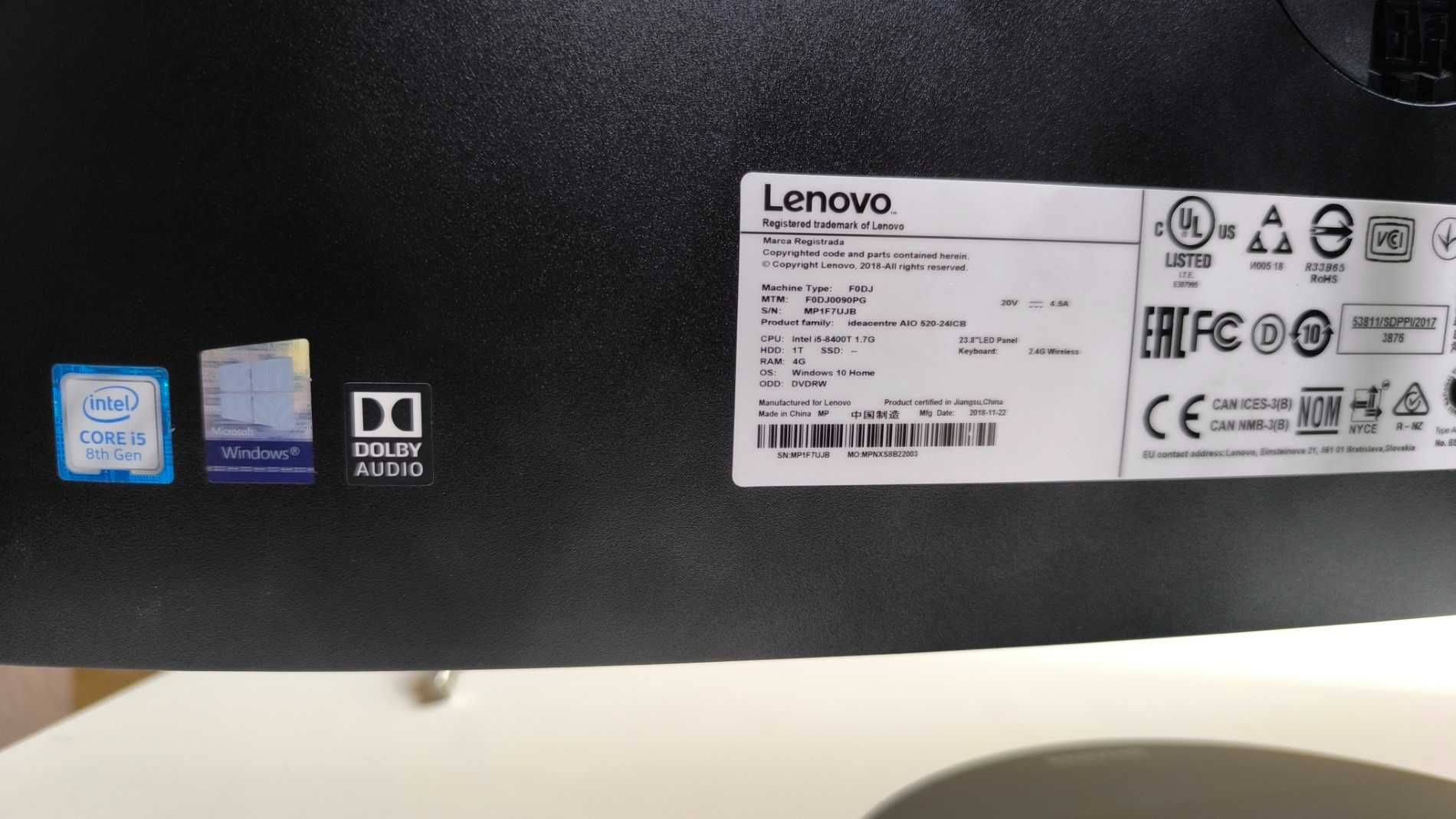 Computador All in One Lenovo Ideacentre 520-24ICB