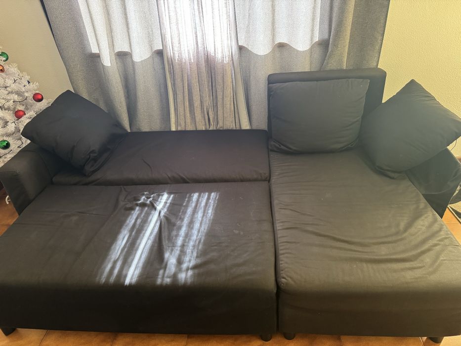 sofá cama com chaise loungue