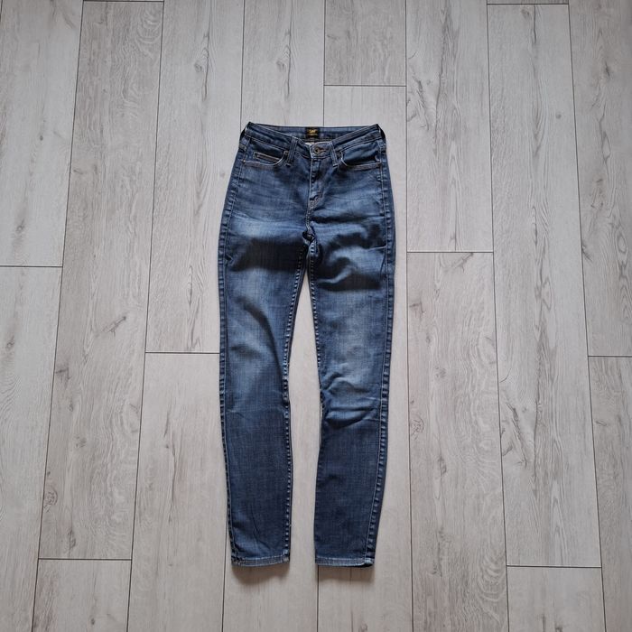 Lee jeansy damskie W26 L33 Scarlett High Skinny niebieskie bawełna y2k