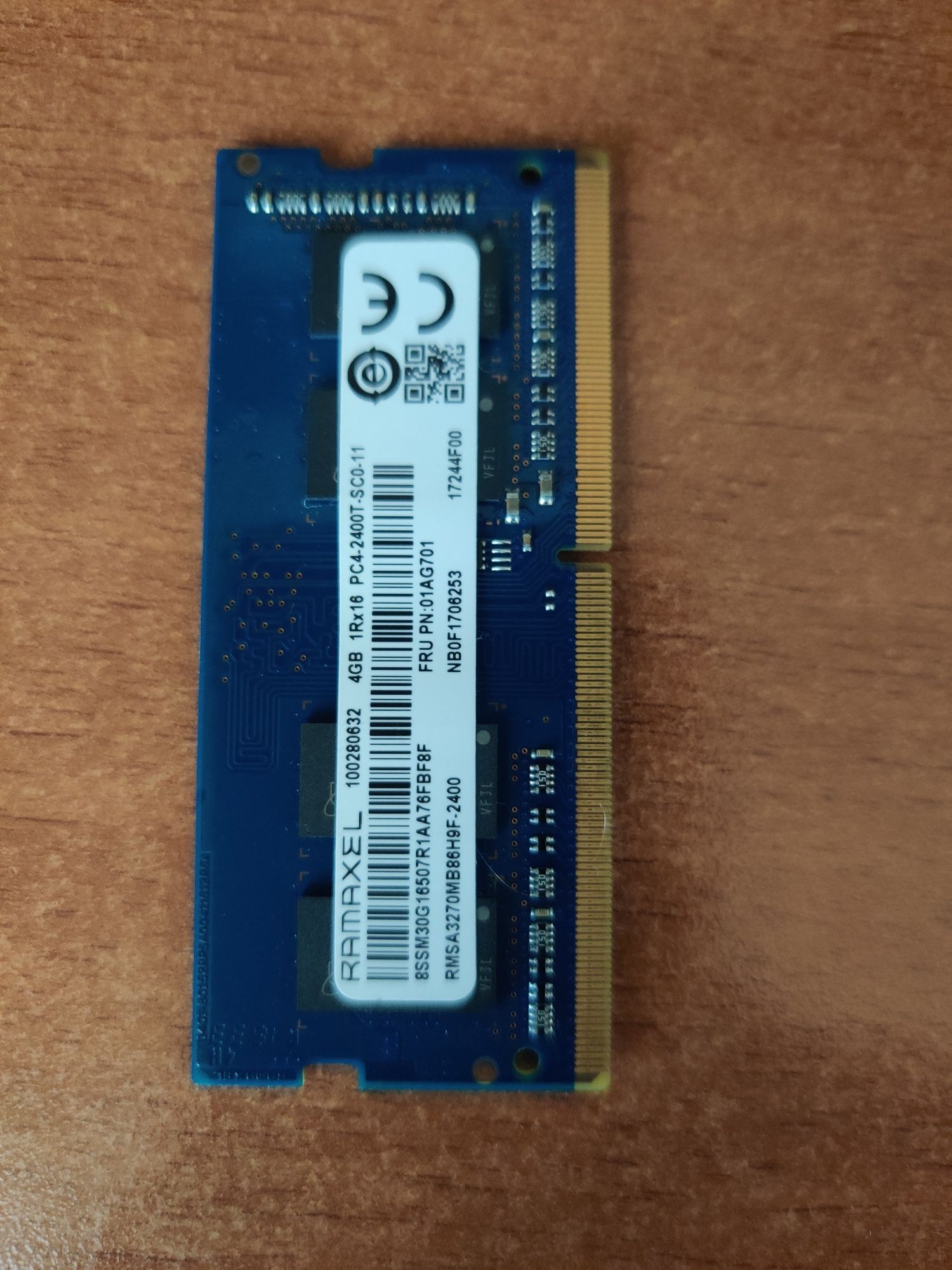 Пам'ять для ноутбука Ramaxel SODIMM DDR4 2400Mhz 4Gb (PC4-2400T-SC0-11