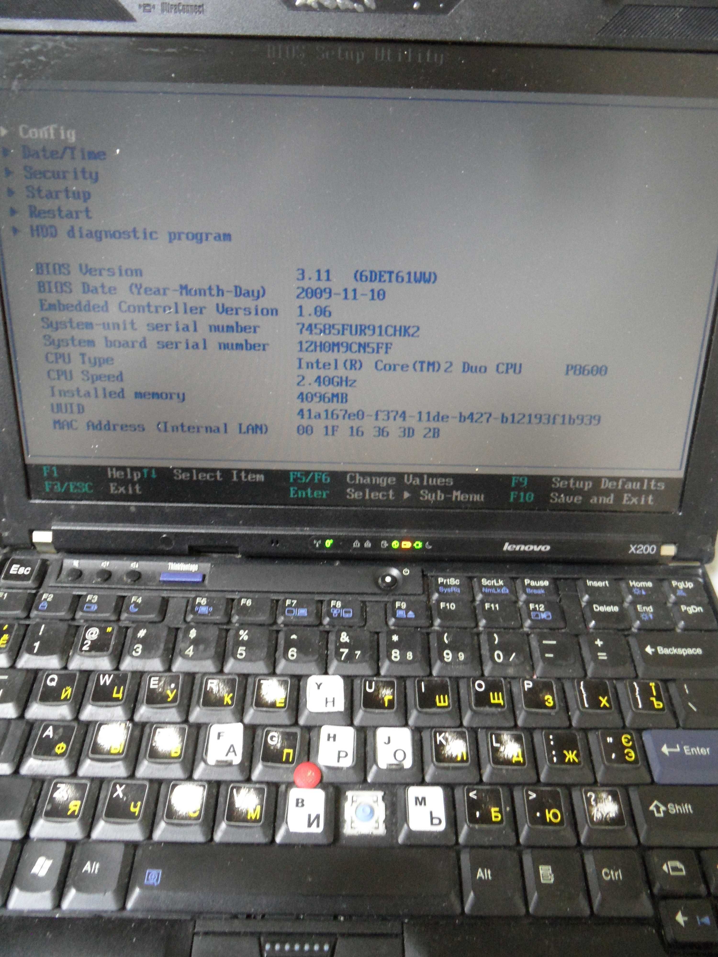 ThinkPad X200 на запчасти или восстановление