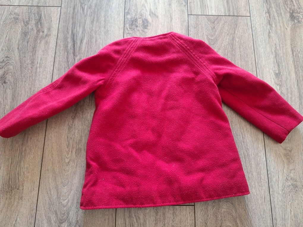 Czerwony płaszczyk z barankiem jesienny przejściowy 98