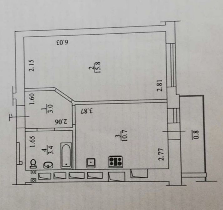 Продам 1-кімнатну  квартиру з балконом! З газом!