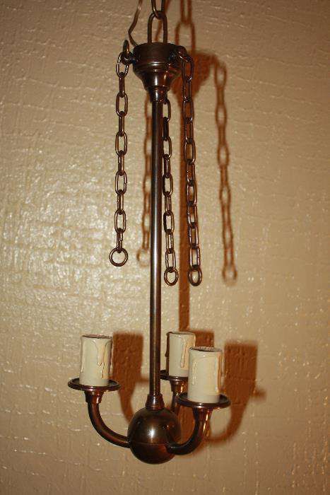 Candeeiro em bronze com 3 velas