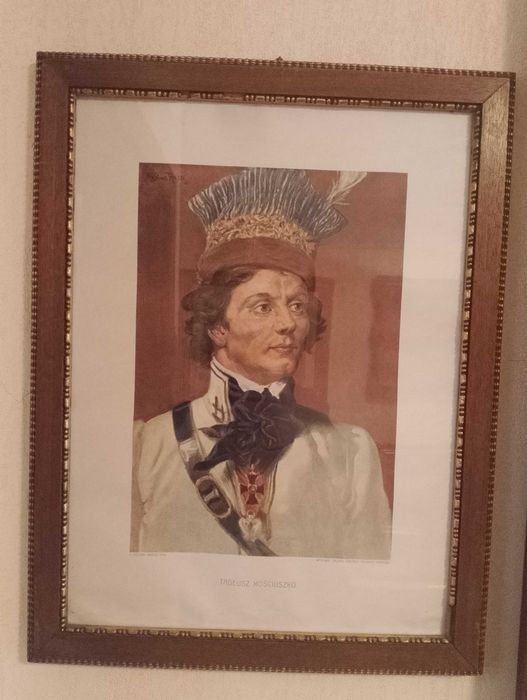 Stare barwne litografie portrety