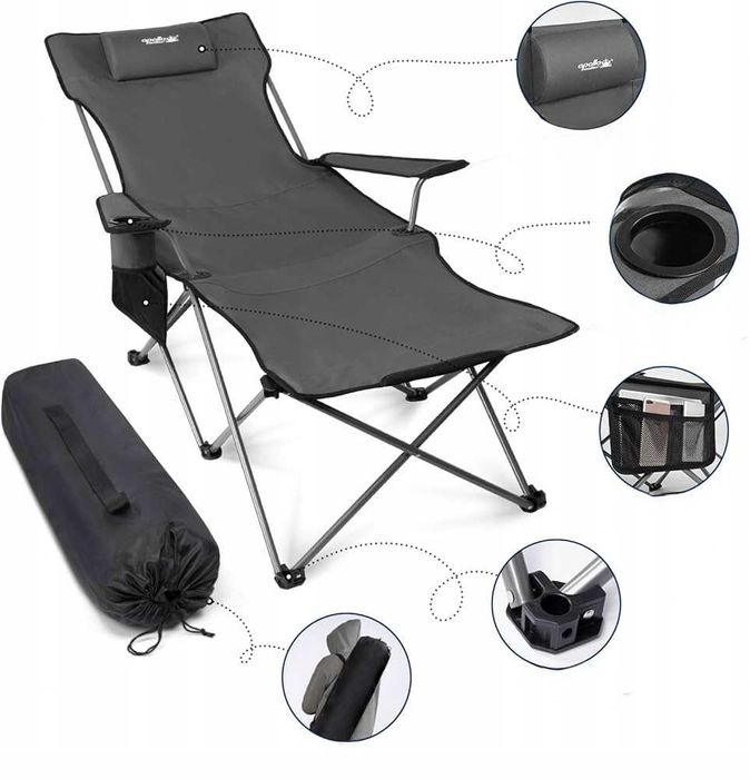 Apollo walker Krzesło kempingowe, leżak z oparciem do 150kg, A-.