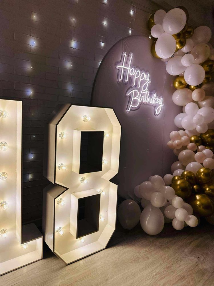 Neon Urodzinowy „Happy Birthday”/ Napisy świecące ledowe