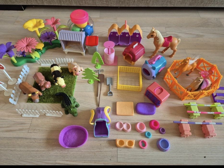 Farma dla zwierząt, farma, konie, kucyki, zwierzątka, transporterki dl