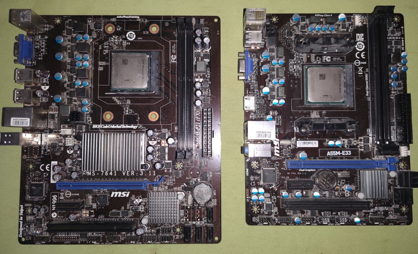 Материнская плата две штуки с процессором AMD AM3+ , FM2+
