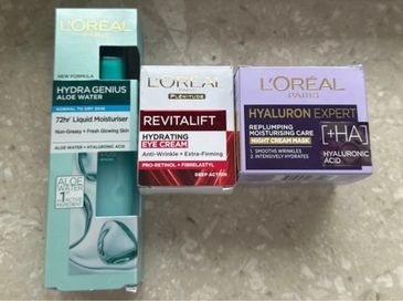 Zestaw kosmetyków Loreal serum krem żel