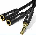 Rozdzielacz audio SUCESO 30 cm – 1x jack 3.5 mm → 2x słuchawki