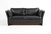 Sofa skórzana 2-osobowa Dania 1960s vintage ciemny brąz
