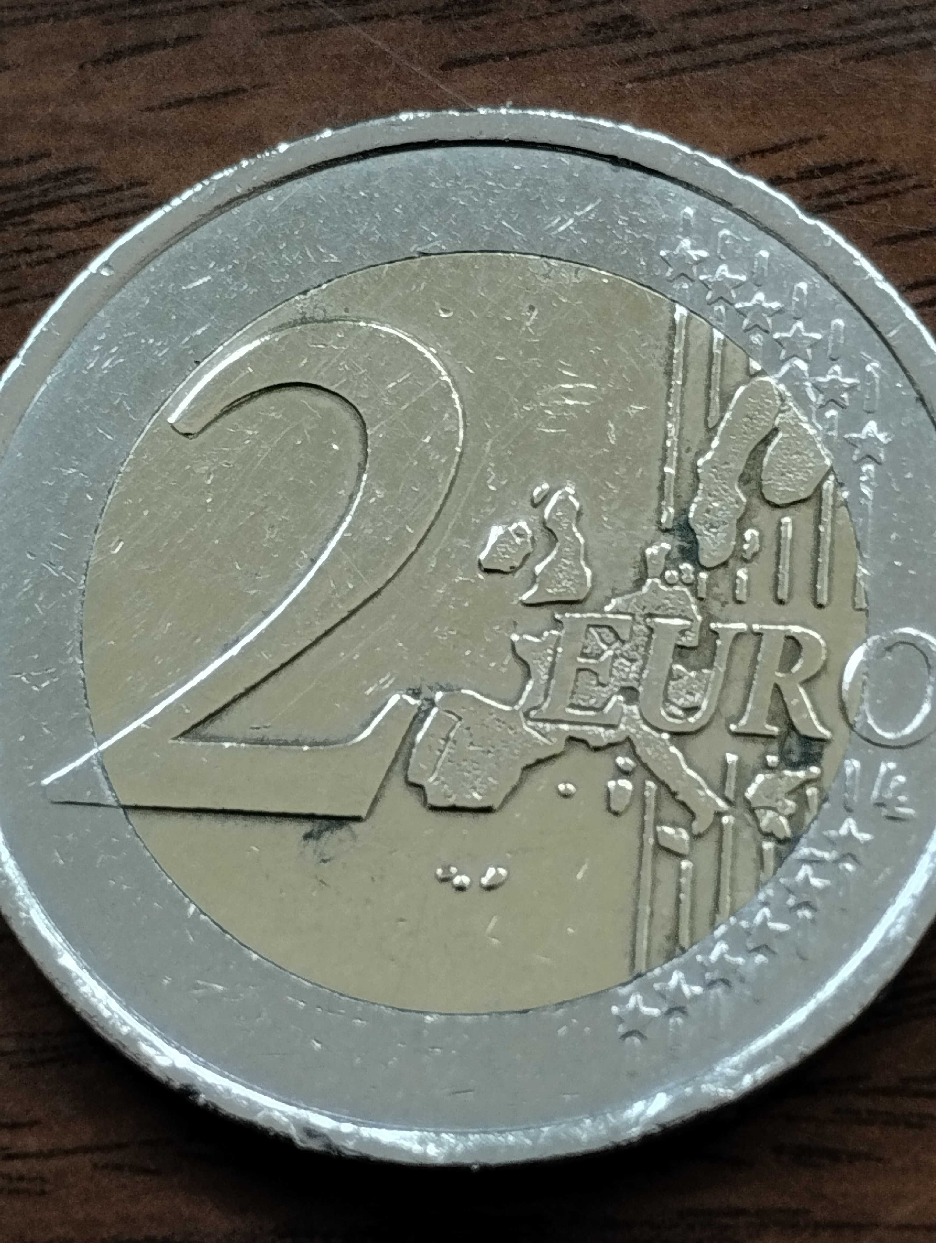 Moeda de 2€ de 2001 com erro de cunhagem, da França