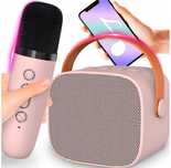Głośnik bezprzewodowy przenośny 2w1 LED USB mikrofon karaoke bluetooth