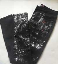 Черные блестящие брюки штаны джинсы в пайетках FB Sister New Yorker