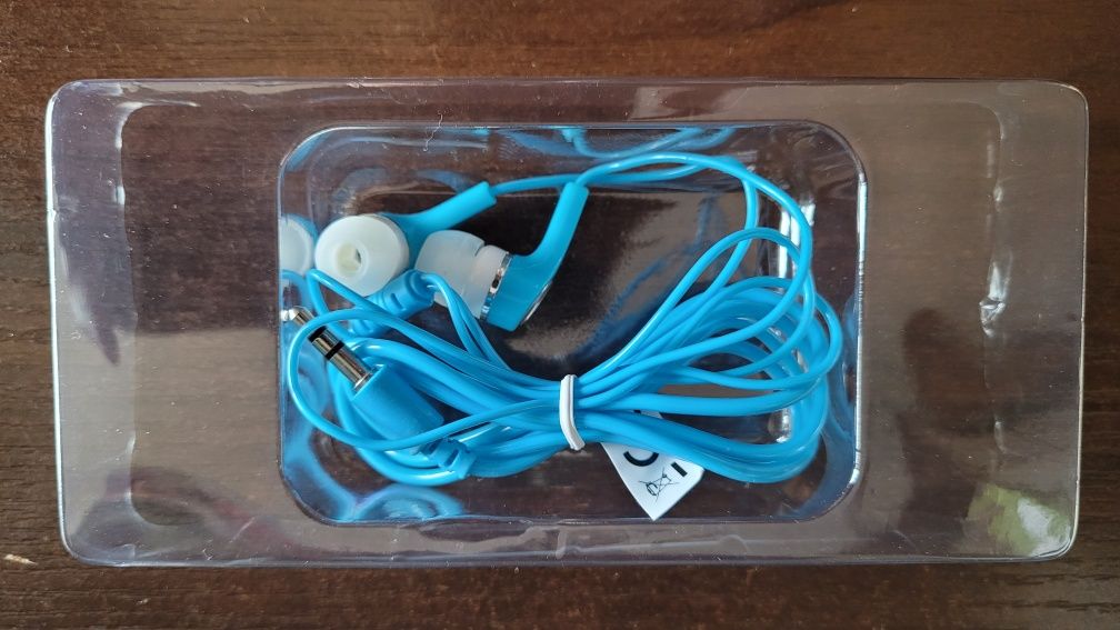 Nowe słuchawki douszne setty niebieskie