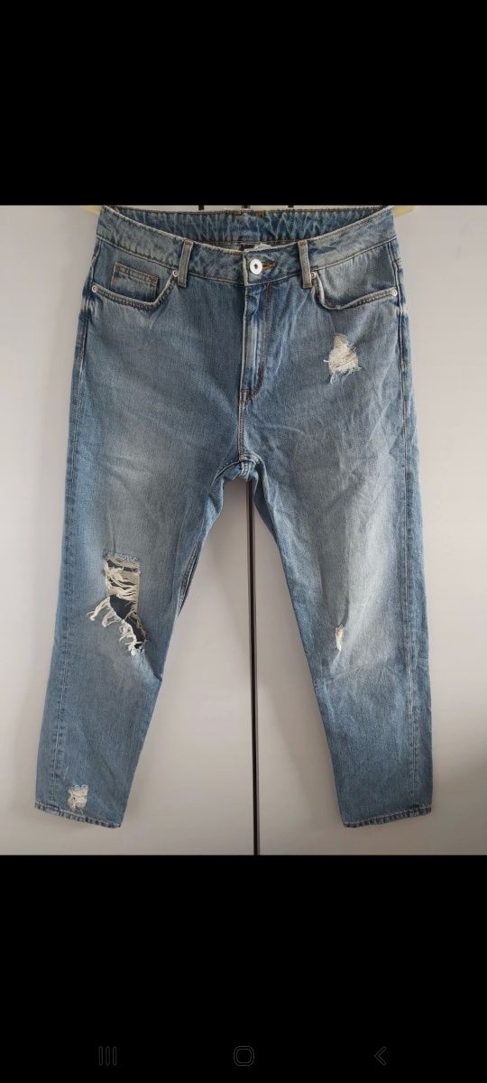 Jasne jeansy mom jeans boyfriend divided h&m vintage y2k