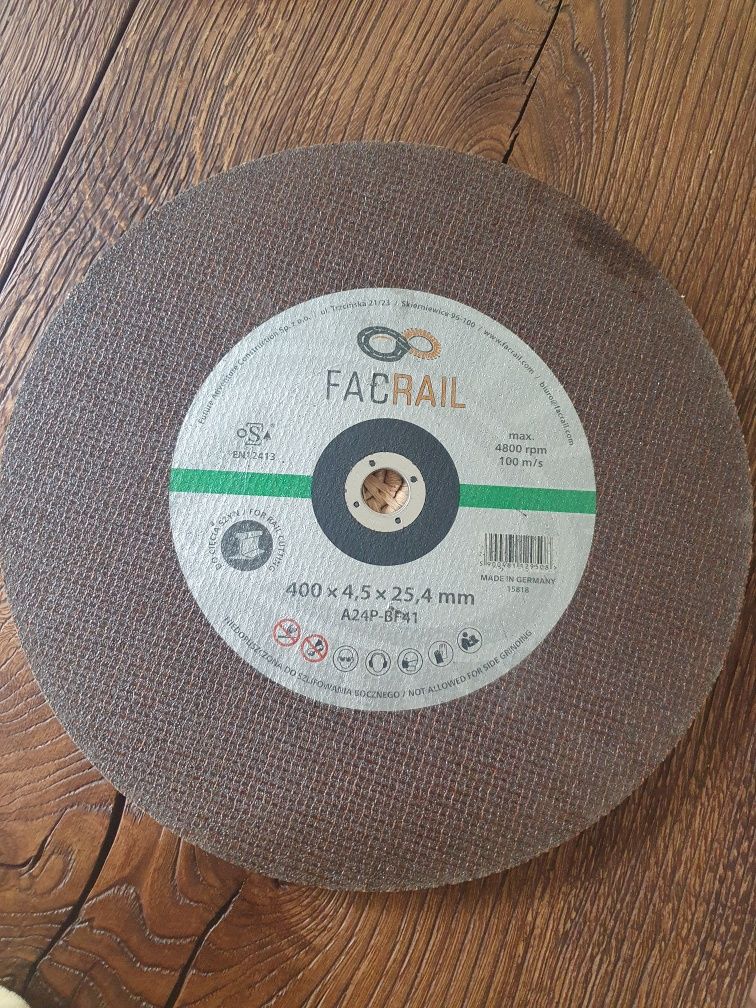 10 sztuk Nowe Facrail tarcza do cięcia szyn rhodius 400x4,5x25,4 mm