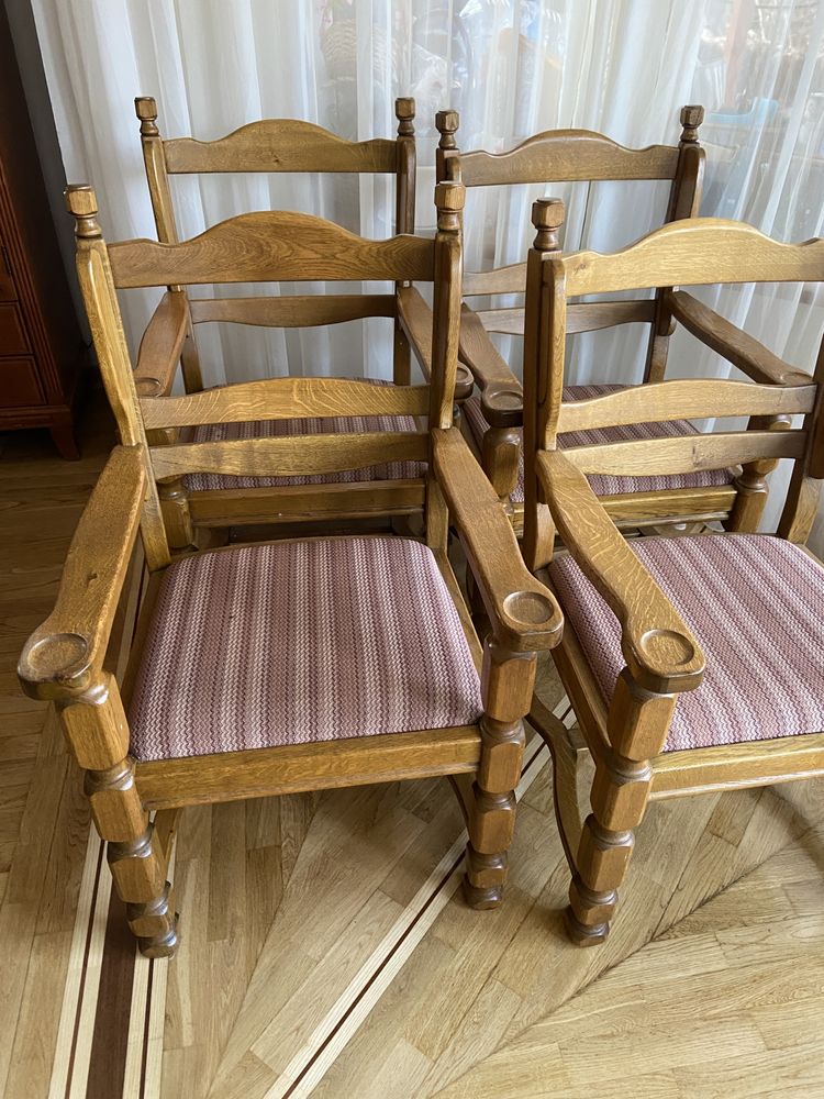 Krzesła dębowe, polska produkcja antyki. Gama