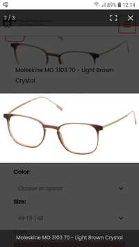 Moleskine okulary damskie oprawki light brown crystal MO 3103 70