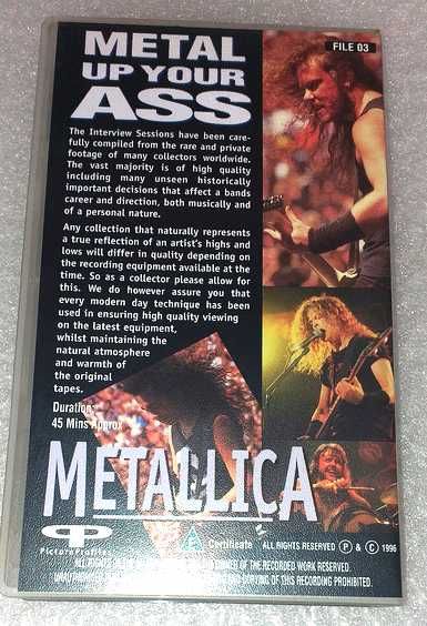 METALLICA - Metal Up Your Ass The Interview Sessions (VHS)