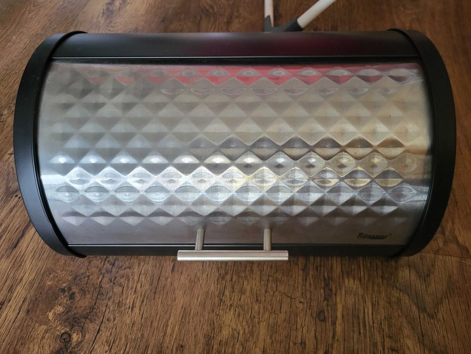 Chlebak stalowy, szary, czarny, Rossner Austria Diamond, elegancki